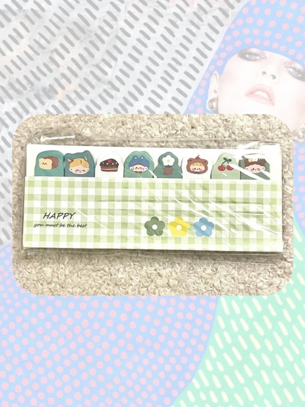 🍭3/$15 cherry 🍒 bear flower green journal paper index tab sticky notes